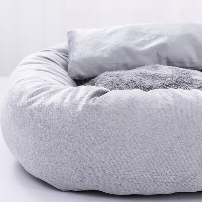 Round Donut Pet Bed with Pillow