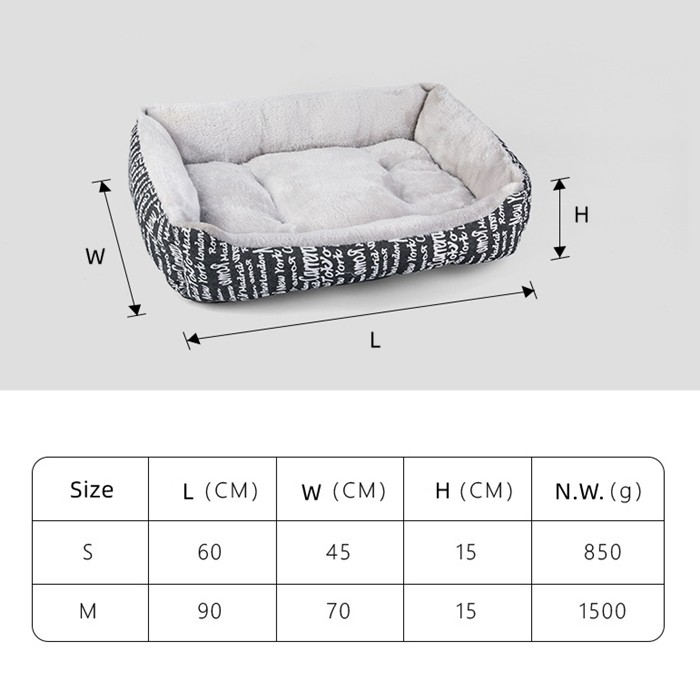 Rectangle Fleece Pet Bed